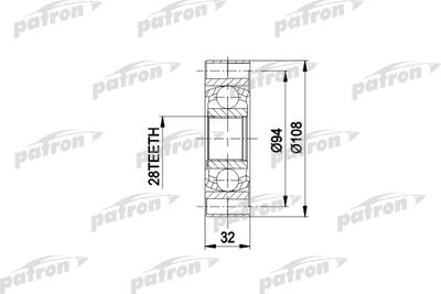 Шарнирный комплект, приводной вал PATRON PCV3014 для ALFA ROMEO 166