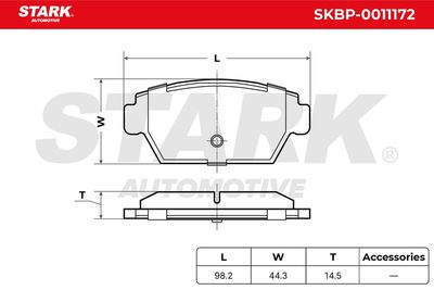 комплект спирачно феродо, дискови спирачки STARK SKBP-0011172