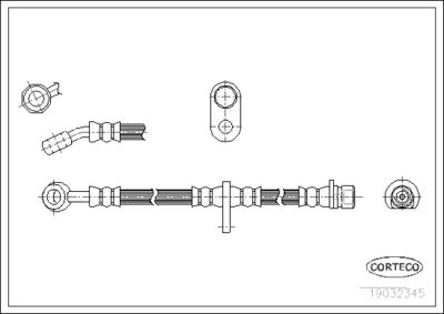 Тормозной шланг CORTECO 19032345 для HONDA INTEGRA