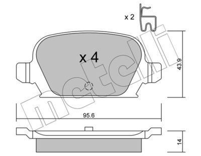 Комплект тормозных колодок, дисковый тормоз 22-0541-0