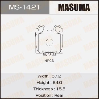 Комплект тормозных колодок MASUMA MS-1421 для TOYOTA VEROSSA