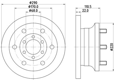 HELLA 8DD 355 106-361 Гальмівні диски для IVECO (Ивеко)