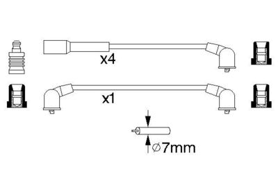 Комплект проводов зажигания BOSCH 0 986 356 952 для TOYOTA TERCEL