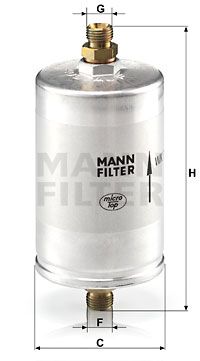 Топливный фильтр MANN-FILTER WK 726/3 для PORSCHE 968