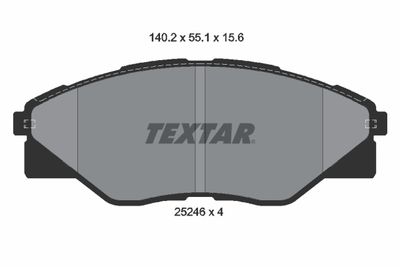 Комплект тормозных колодок, дисковый тормоз TEXTAR 2524601 для TOYOTA HILUX