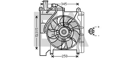 Вентилятор, охлаждение двигателя EACLIMA 33V71048 для PEUGEOT 108