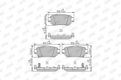 BREMSBELAGSATZ SCHEIBENBREMSE JURID 573658J 1