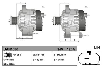 Alternator DAN1086