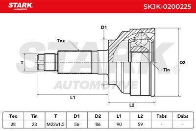 каре комплект, полуоска STARK SKJK-0200225