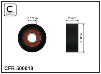 Tensioner Pulley, V-ribbed belt 500018