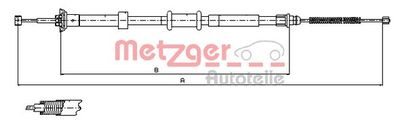 Тросик, cтояночный тормоз METZGER 12.0764 для FORD KA
