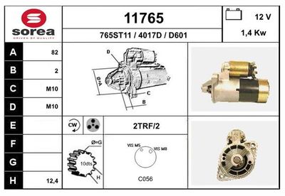Стартер EAI 11765 для NISSAN 200SX