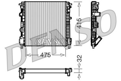 Радиатор, охлаждение двигателя DENSO DRM23015 для RENAULT SANDERO/STEPWAY