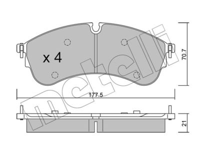 Комплект тормозных колодок, дисковый тормоз 22-1174-0