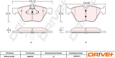 BREMSBELAGSATZ SCHEIBENBREMSE DR!VE+ DP1010100765 2