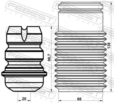 Dust Cover Kit, shock absorber PGSHB-5008F-KIT