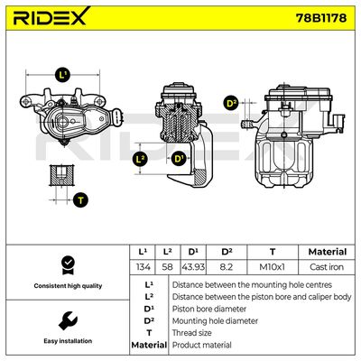 спирачен апарат RIDEX 78B1178