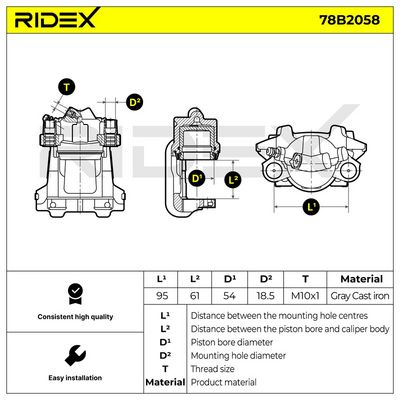 спирачен апарат RIDEX 78B2058