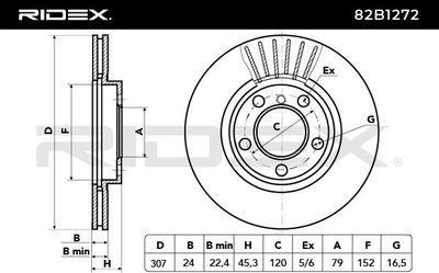спирачен диск RIDEX 82B1272