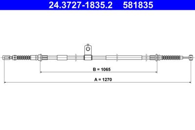 Тросик, cтояночный тормоз ATE 24.3727-1835.2 для MAZDA MX-5