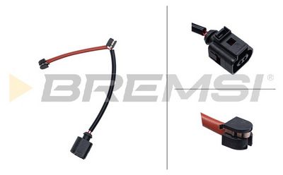 Warning contact, brake pad wear