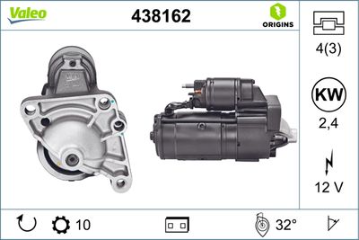 Стартер VALEO 438162 для RENAULT VEL