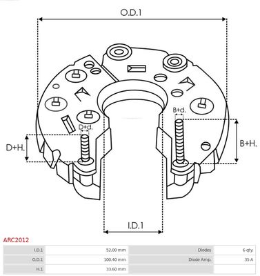 Rectifier, alternator ARC2012
