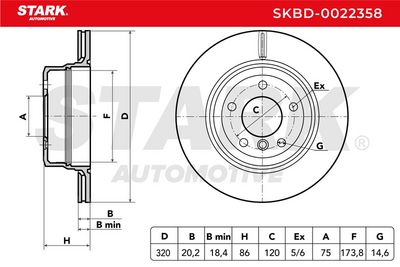 спирачен диск STARK SKBD-0022358