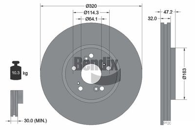 BENDIX Braking BDS2010 Тормозные диски  для HONDA ACCORD (Хонда Аккорд)