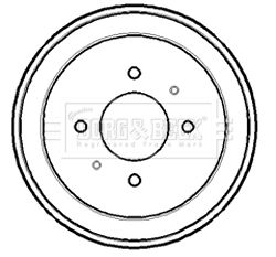 Тормозной барабан BORG & BECK BBR7160 для MITSUBISHI COLT