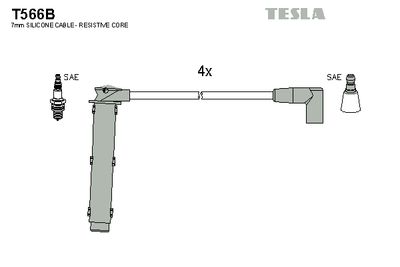 Комплект проводов зажигания TESLA T566B для ROVER 25