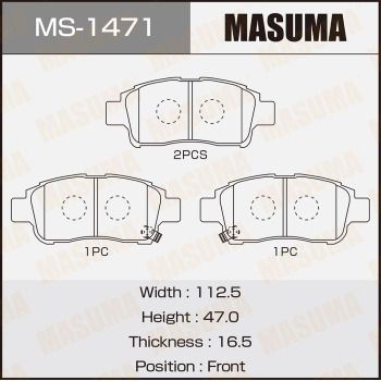 Комплект тормозных колодок MASUMA MS-1471 для TOYOTA PROBOX