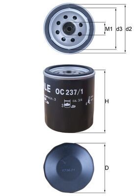 Filtr oleju MAHLE OC237/1 produkt