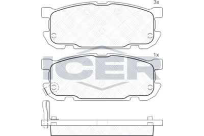 ICER 181541 Тормозные колодки и сигнализаторы  для MAZDA MX-5 II (NB) 1.8 16V