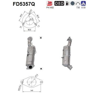 FILTRU FUNINGINE/PARTICULE SIST.DE ESAPAMENT AS FD5357Q