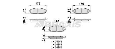 Комплект тормозных колодок, дисковый тормоз BRAXIS AB0291 для JEEP COMMANDER