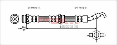 Тормозной шланг METZGER 4113326 для MITSUBISHI COLT