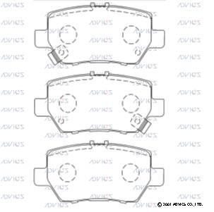 Комплект тормозных колодок, дисковый тормоз ADVICS SN439P для ACURA RL