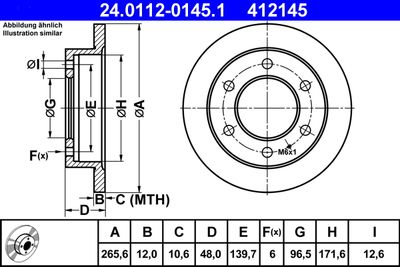 Тормозной диск ATE 24.0112-0145.1 для ISUZU TROOPER