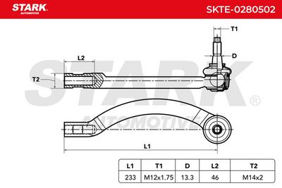 накрайник на напречна кормилна щанга STARK SKTE-0280502