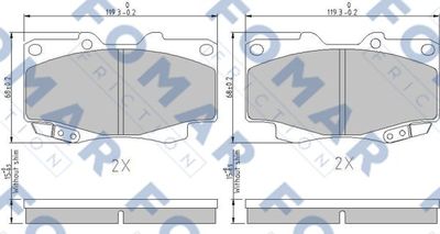 Комплект тормозных колодок, дисковый тормоз FOMAR Friction FO 932981 для TOYOTA FORTUNER