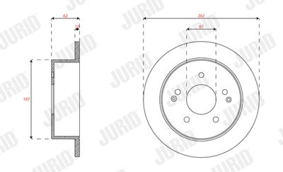 Тормозной диск JURID 563341JC для SSANGYONG ACTYON