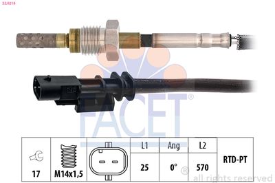 FACET Sensor, Abgastemperatur Made in Italy - OE Equivalent (22.0218)