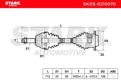 полуоска STARK SKDS-0210070