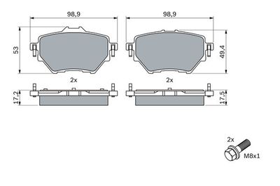 Комплект тормозных колодок, дисковый тормоз BOSCH 0 986 424 878 для TOYOTA PROACE