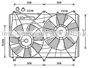 AVA QUALITY COOLING SZ7512 Вентилятор системы охлаждения двигателя  для SUZUKI GRAND VITARA (Сузуки Гранд витара)