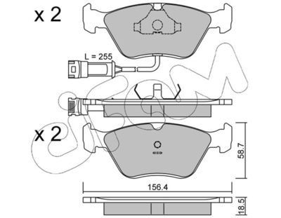 Комплект тормозных колодок, дисковый тормоз CIFAM 822-205-1 для FORD SCORPIO