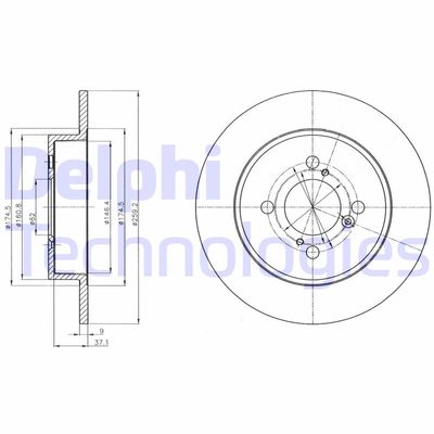 DELPHI BG4345 Тормозные диски для SUZUKI SWIFT