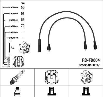 Комплект проводов зажигания NGK 8537 для FORD FIESTA
