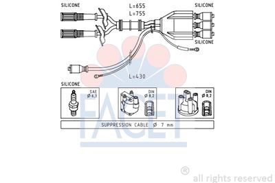 Комплект проводов зажигания FACET 4.8507 для FIAT 126
